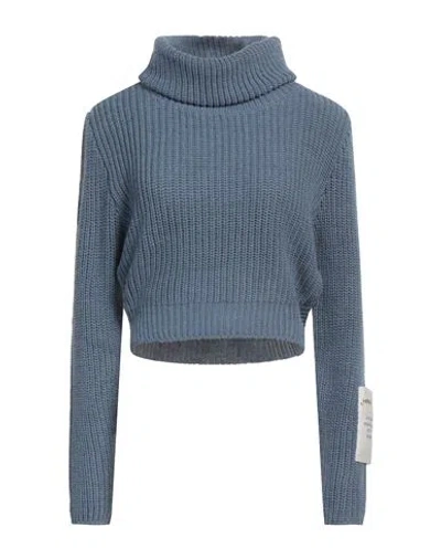 Hinnominate Woman Turtleneck Pastel Blue Size Xxs Acrylic, Polyester