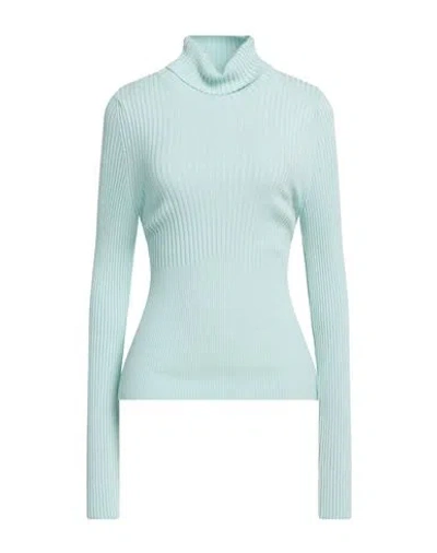 Hinnominate Woman Turtleneck Turquoise Size L Viscose, Acrylic, Elastane In Blue