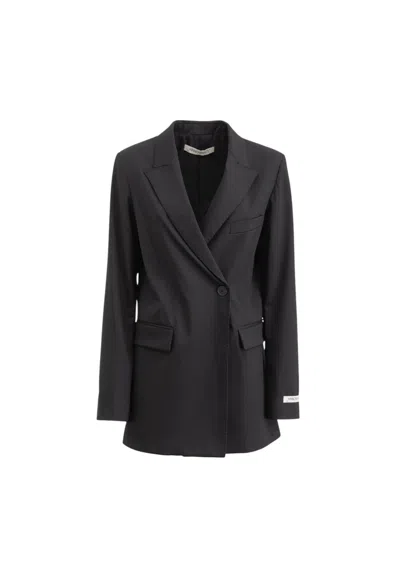 Hinnominate Women's Double-breasted Jacket  With Logo In Black