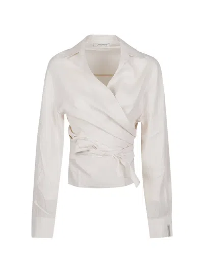 Hinnominate Wrap Shirt In Neutral