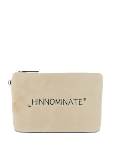 Hinnominate Clutch Bag With Logo In Neutral