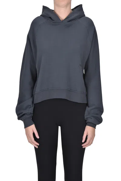 Hinnominate Zippered Cropped Sweatshirt In Gray
