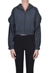 Hinnominate Zippered Cropped Sweatshirt In Blue