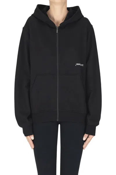Hinnominate Zippered Hooded Sweatshirt In Black
