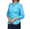 Hinson Wu 3/4 Sleeve Delphine Top In Ceramic Blue In Blue