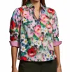 Hinson Wu 3/4 Sleeve Xena Top In Watercolor Garden In Multi