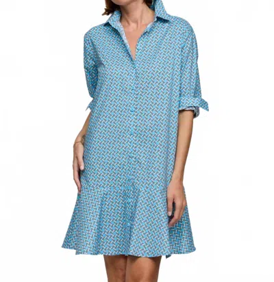 Hinson Wu Adeline Dress In Ceramic Blue Combo