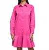 Hinson Wu Adeline Long Sleeve Dress In Hot Pink In Pink