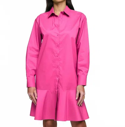 Hinson Wu Adeline Long Sleeve Dress In Hot Pink