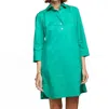 Hinson Wu Aileen 3/4 Sleeve Button Back Dress In Jade In Green