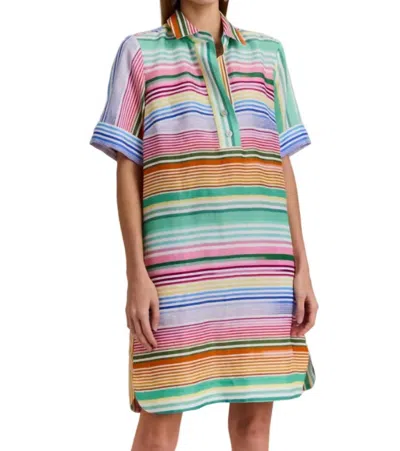 Hinson Wu Aileen Linen Stripe Dress In Multicolor