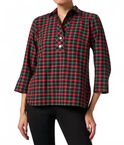Hinson Wu Aileen Plaid Top In Pucker Tartan In Black