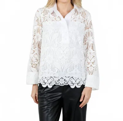 Hinson Wu Aileen Sleeve Lace Shirt In White