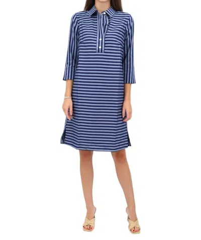 Hinson Wu Aileen Stripe Dress In French Grey/midnight In Blue