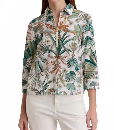 Hinson Wu Alessa 3/4 Sleeve Top In Amazonian In Multi
