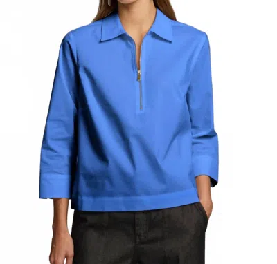Hinson Wu Alessa Three Quarter Sleeve Shirt In Lake Blue