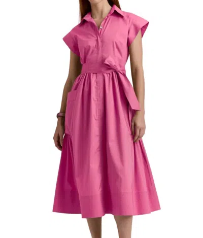 Hinson Wu Annabelle Short Sleeve Dress In Guava In Pink