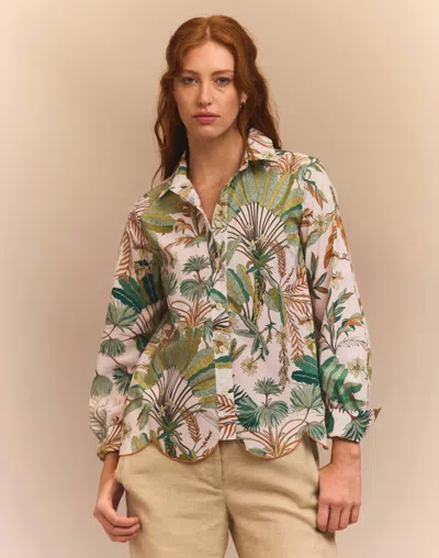 Hinson Wu Blaire Long Sleeve Shirt In Amazonian In Multi