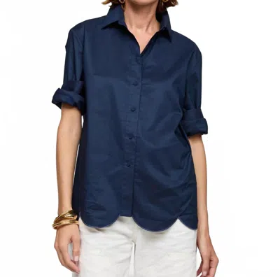 Hinson Wu Blaire Long Sleeve Shirt In Navy In Blue