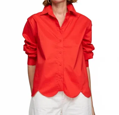Hinson Wu Blaire Long Sleeve Shirt In Scarlet In Red