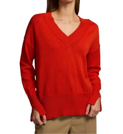 Hinson Wu Cameron Long Sleeve Sweater In Paprika In Red