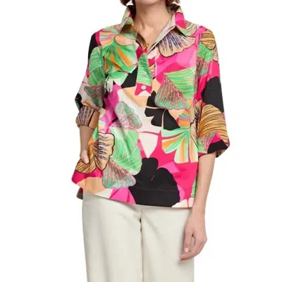 Hinson Wu Charlotte 3/4 Sleeve Blouse In Gingko In Multi