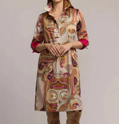 Hinson Wu Charlotte Long Sleeve Dress In Scarf Print In Multi