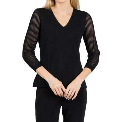 Hinson Wu Daisy 3/4 Sleeve Sweater In Black