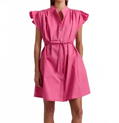 Hinson Wu Daisy Cap Sleeve Dress In Guava In Multi