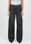 Hinson Wu Danni Denim Cargo Pants In Black Wash In Black