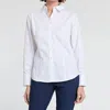 Hinson Wu Diane Long Sleeve Cotton Fitted Shirt In White In White