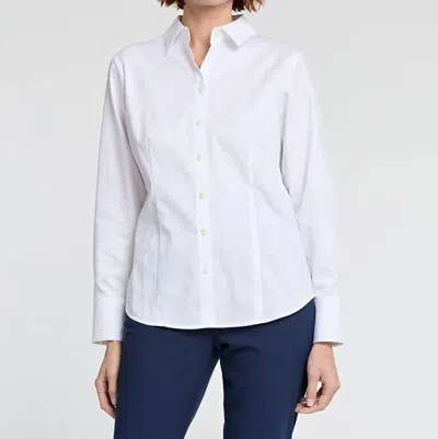 Hinson Wu Diane Long Sleeve Cotton Fitted Shirt In White