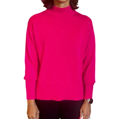 Hinson Wu Eden Long Sleeve Sweater In Electric Pink