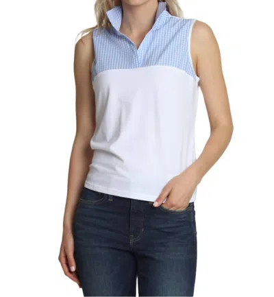 Hinson Wu Emma Foundation Layer Top In Blue/white Gingham In Multi