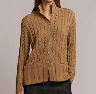 Hinson Wu Frankie Long Sleeve Cardigan In Cappuccino In Brown