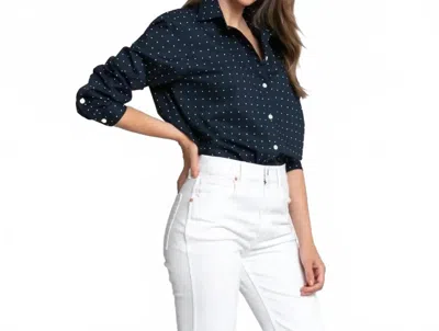 Hinson Wu Halsey Button Down Shirt In Navy Dot In Multi