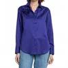 Hinson Wu Halsey Cotton Satin Shirt In Iris In Blue