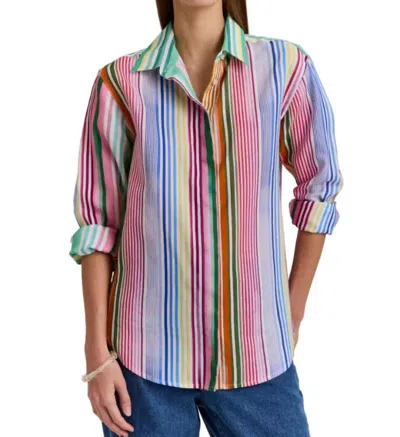 Hinson Wu Halsey Linen Stripe Shirt In Multicolor