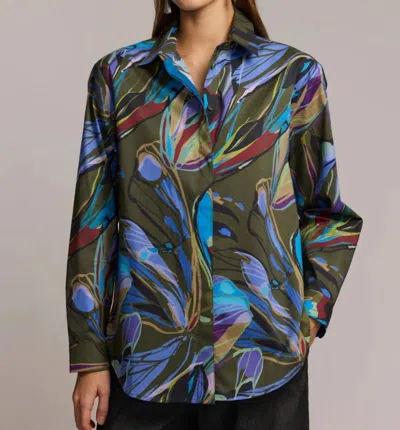 Hinson Wu Halsey Long Sleeve Abstract Shirt In Abstract Camo In Multi