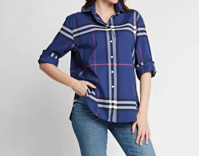 Hinson Wu Halsey Long Sleeve Oversized Plaid Shirt In Sapphire Multi In Blue