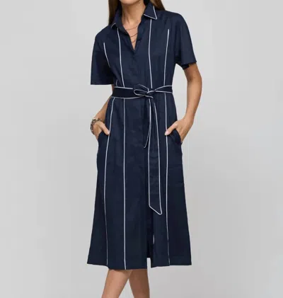 Hinson Wu Joanna Elbow Sleeve Dress In Navy In Blue