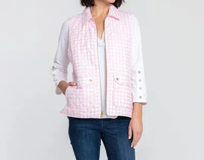 Hinson Wu Lauren Reversible Gingham Vest In Soft Pink/white