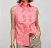 Hinson Wu Lilith Sleeveless Shirt In Candy Coral In Pink