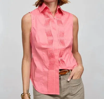 Hinson Wu Lilith Sleeveless Shirt In Candy Coral In Pink