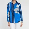 Hinson Wu Long Sleeve Halsey Shirt In Multi In Blue