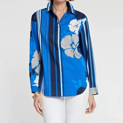 Hinson Wu Long Sleeve Halsey Shirt In Multi In Blue