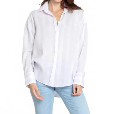 Hinson Wu Long Sleeve Larissa Tunic Top In Lilac/white
