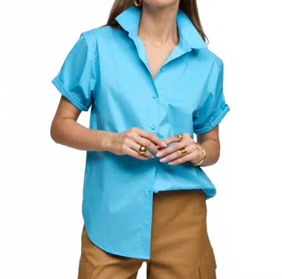 Hinson Wu Lucie Short Sleeve Shirt In Ceramic Blue