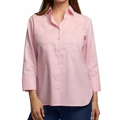 Hinson Wu Margot 3/4 Sleeve Linen Shirt In Soft Pink