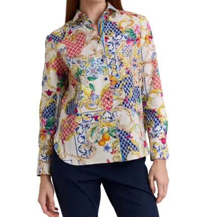 Hinson Wu Margot Long Sleeve Amalfi Print Blouse In Multicolor